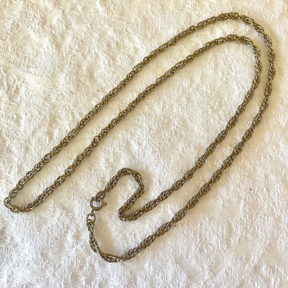 😃 $4 ADD-ON 😃 24" unisex silver rope chain necklace EUC - Picture 2 of 5